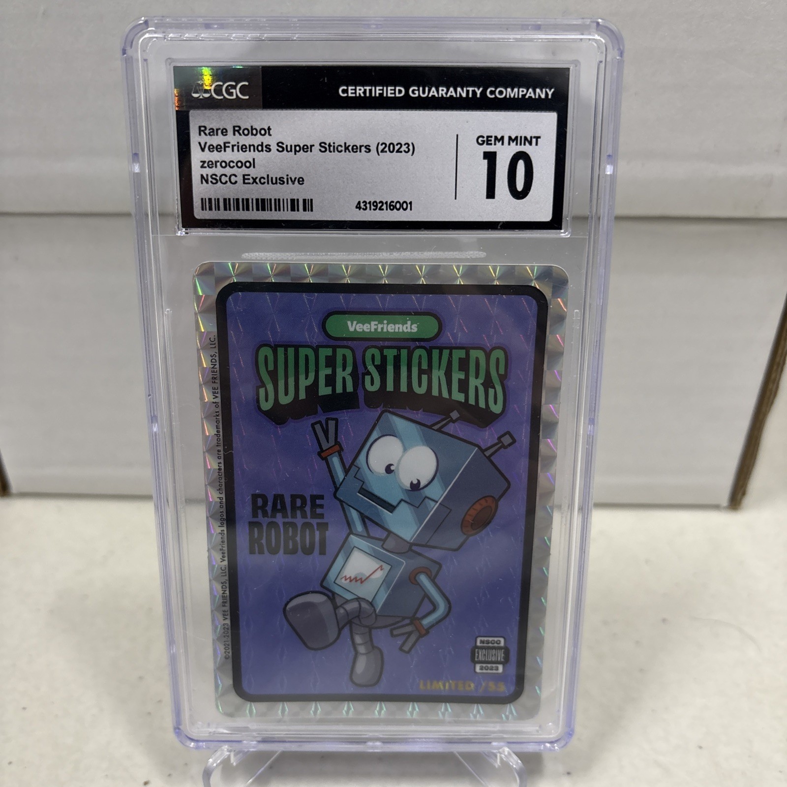 2023 National Exclusive Veefriends Super Sticker Rare Robot /55 NSCC CGC 10 2023 National Exclusive Veefriends Super Sticker Rare Robot /55 NSCC CGC 10