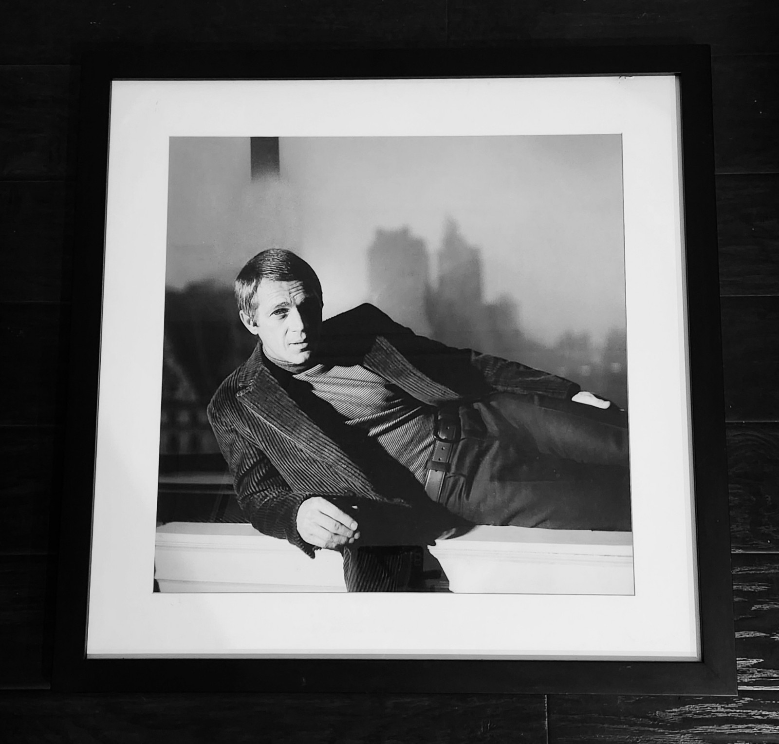 RARE 1967 Steve McQueen B&W Portrait by Horst P. Horst Framed 32.75″ Photo Print