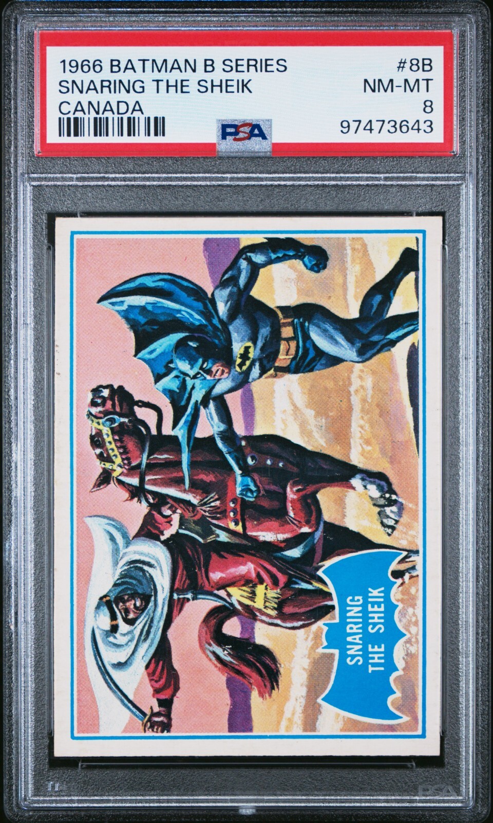 1966 BATMAN B SERIES CANADA 8B SNARING THE SHEIK PSA 8 HIGHEST GRADED POP 1 1966 BATMAN B SERIES CANADA 8B SNARING THE SHEIK PSA 8 HIGHEST GRADED POP 1
