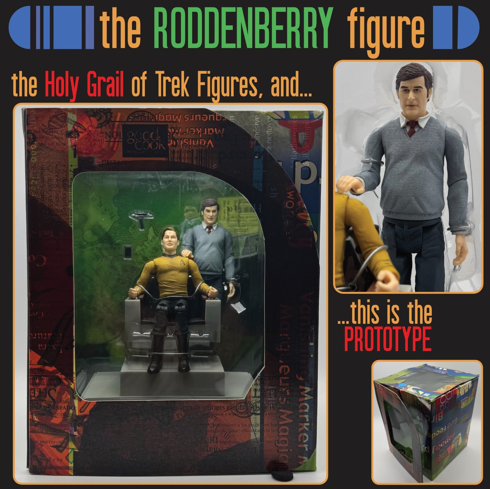 Star Trek Roddenberry Action Figure w/Kirk in Prototype Box Never Released RARE