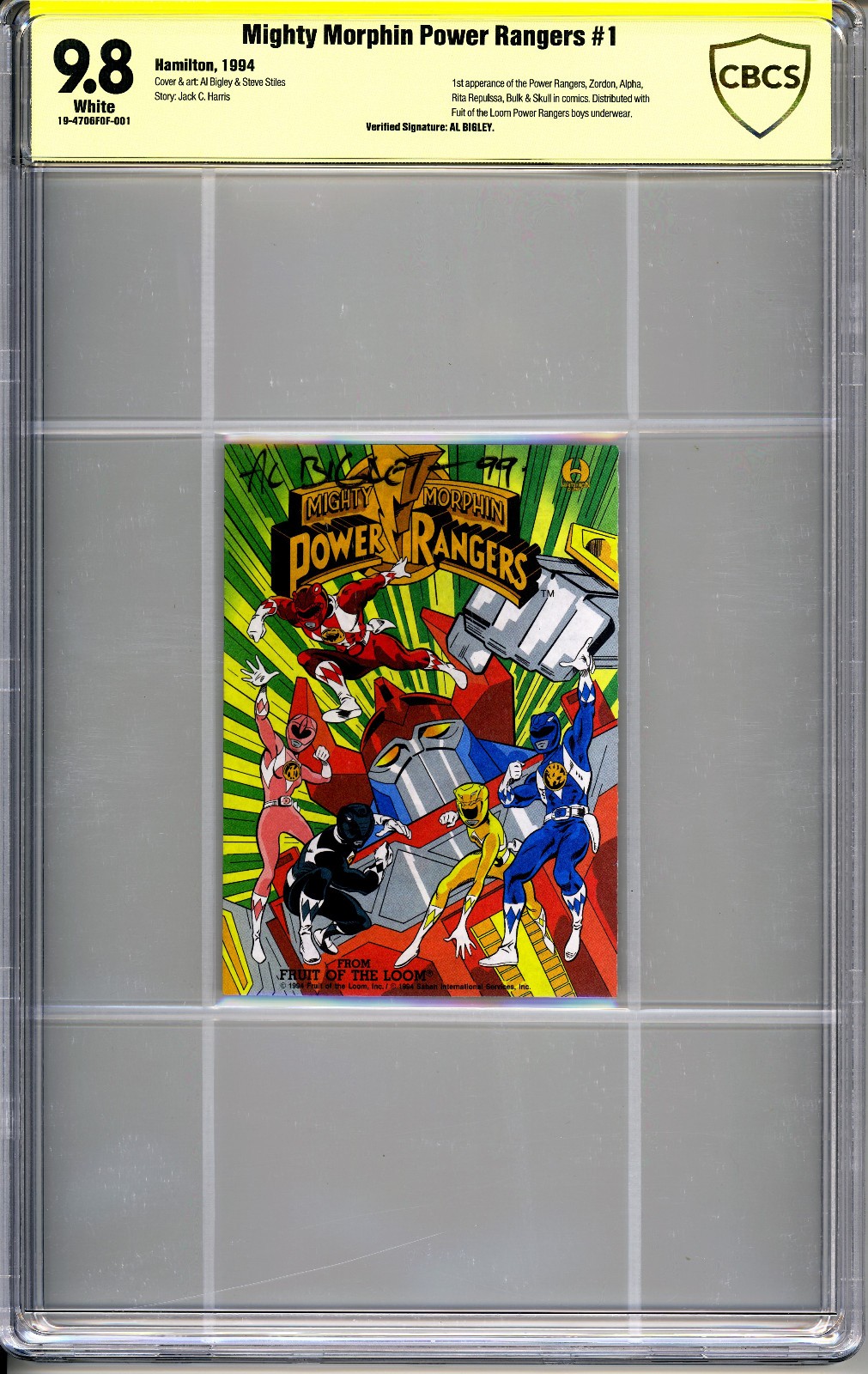 Mighty Morphin Power Rangers #1 Hamilton 1994 CBCS, not CGC 9.8 1994 FOTL Fruit Mighty Morphin Power Rangers #1 Hamilton 1994 CBCS, not CGC 9.8 1994 FOTL Fruit