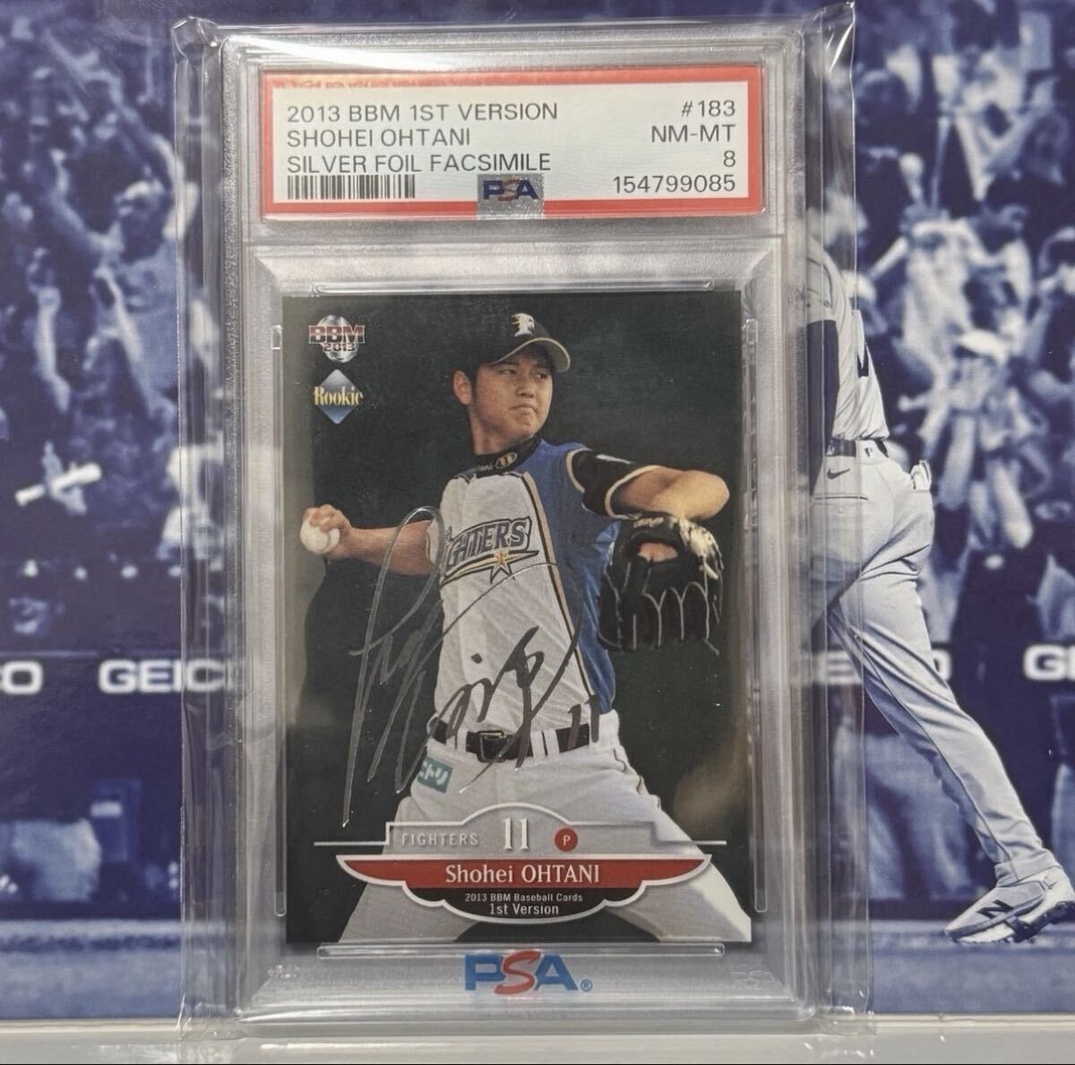 Shohei Ohtani BBM 2013 1st Rookie Silver Foil Signed Card PSA 8 Topps No Signatu Shohei Ohtani BBM 2013 1st Rookie Silver Foil Signed Card PSA 8 Topps No Signatu
