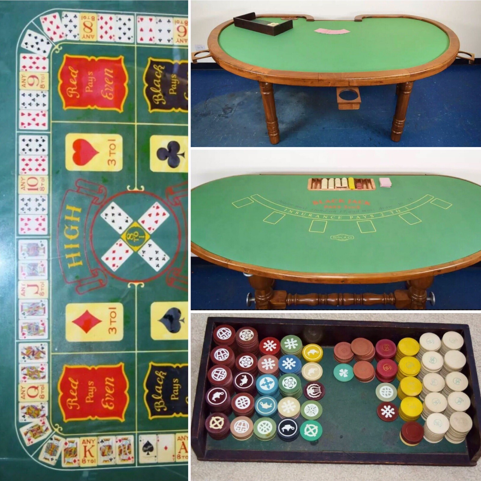 Antique 1930s Illegal Chicago Speakeasy Casino Gambling Poker Blackjack Table Antique 1930s Illegal Chicago Speakeasy Casino Gambling Poker Blackjack Table