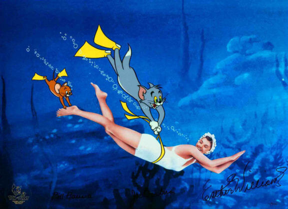 Hanna Barbera: Tom and Jerry- Dangerous When Wet-LE Cel- Signed Esther Williams Hanna Barbera: Tom and Jerry- Dangerous When Wet-LE Cel- Signed Esther Williams