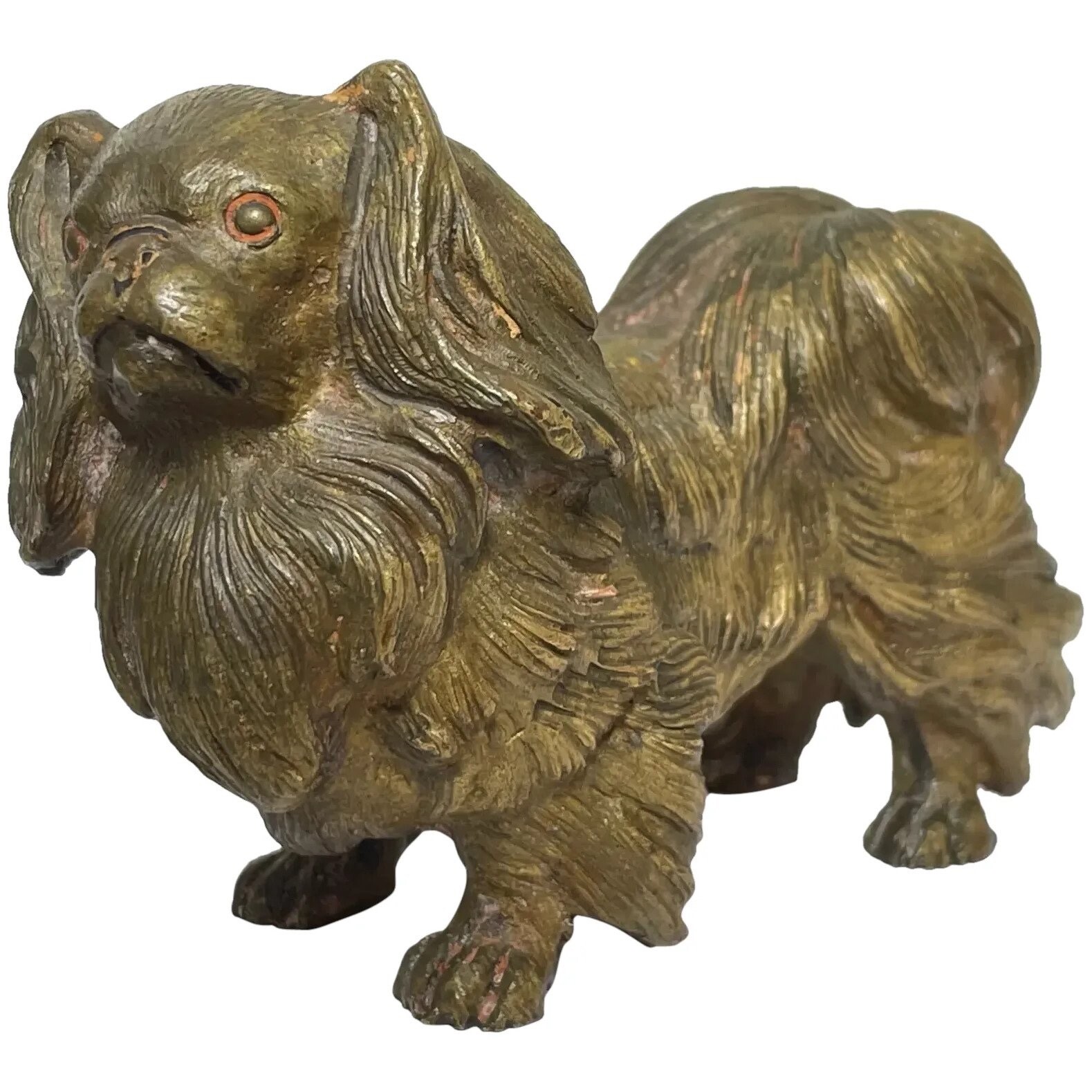 Antique Austrian Miniature Bronze Pekingese Dog Sculpture Antique Austrian Miniature Bronze Pekingese Dog Sculpture