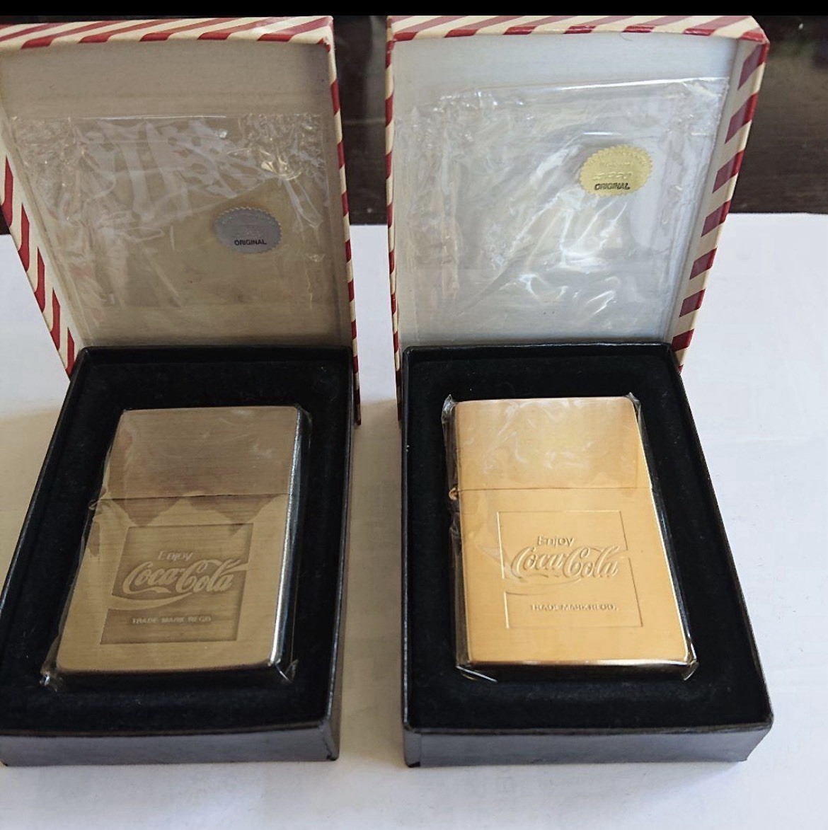 Zippo oil lighter zippo, not for sale, Coca-Cola, set of 2, unused Zippo oil lighter zippo, not for sale, Coca-Cola, set of 2, unused