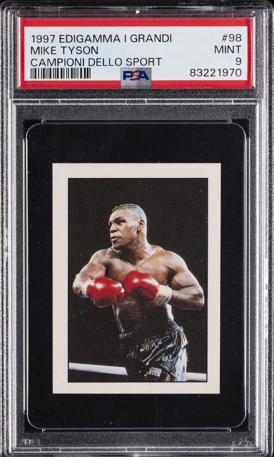 1997 EDIGAMMA I GRANDI CAMPIONI DELLO SPORT #98 MIKE TYSON PSA 9 1997 EDIGAMMA I GRANDI CAMPIONI DELLO SPORT #98 MIKE TYSON PSA 9