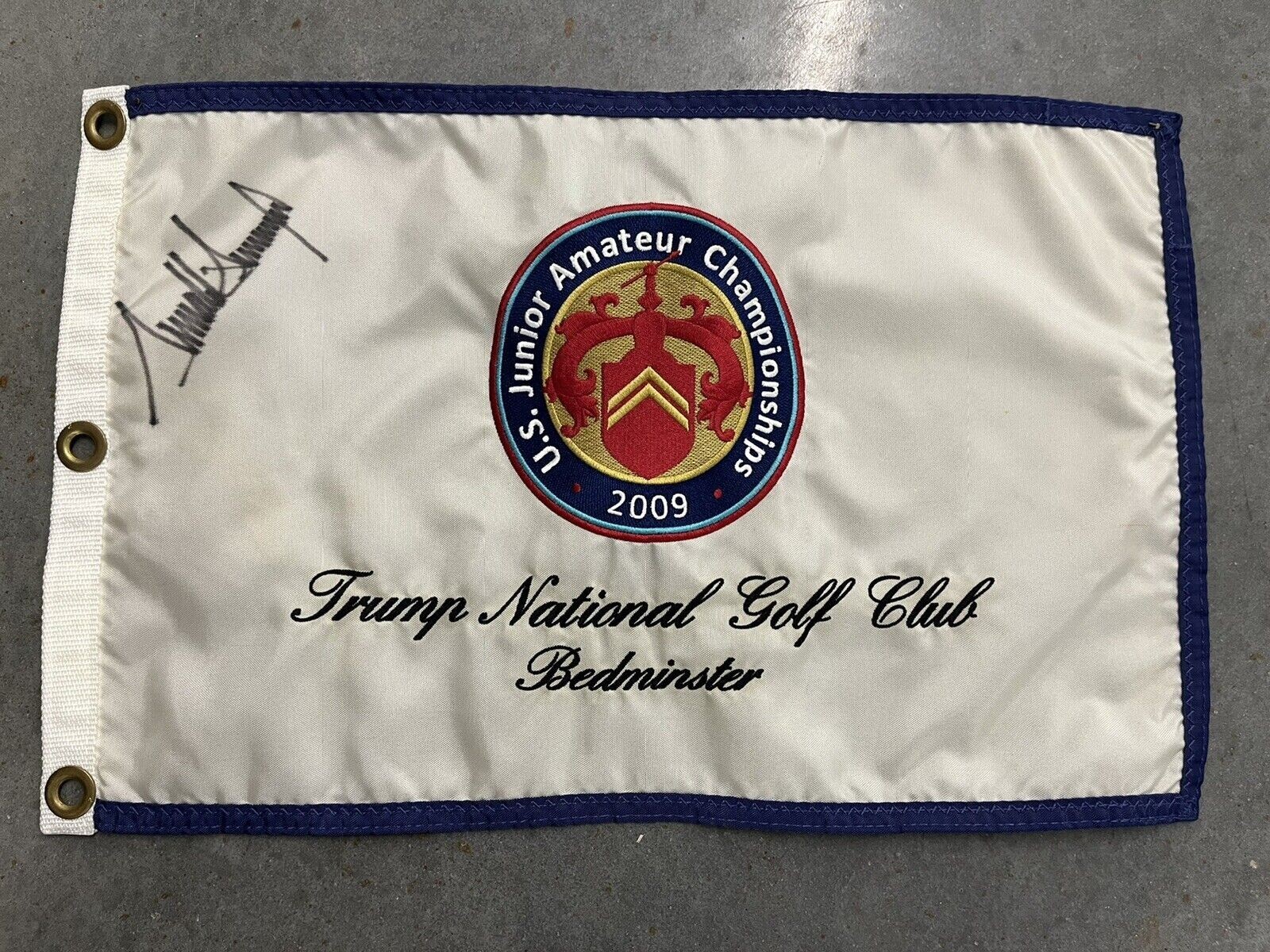 Superb, Donald J. Trump Signed Trump National Golf Club, Bedminster, Flag, 2009 Superb, Donald J. Trump Signed Trump National Golf Club, Bedminster, Flag, 2009
