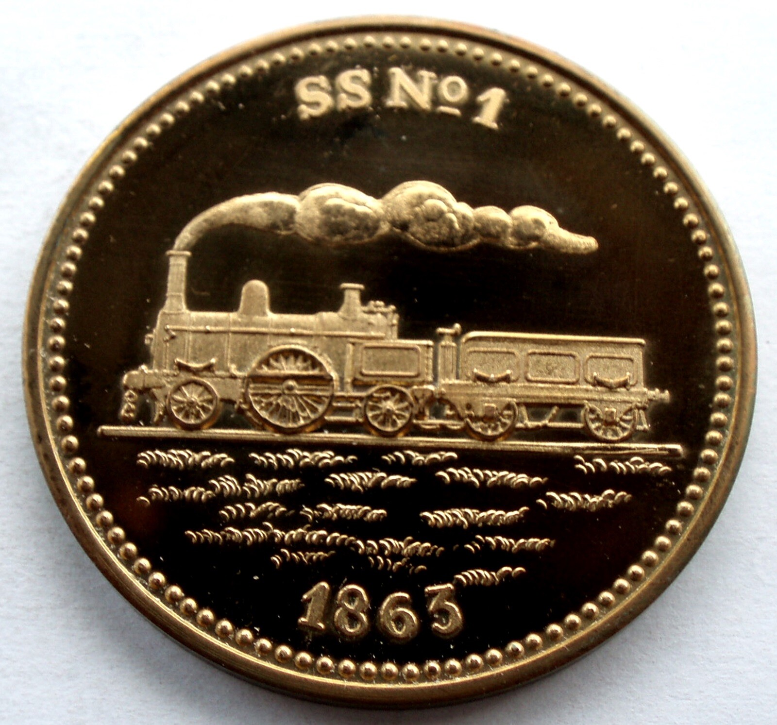 🚂 DUTCH RAILWAY 1989 MEDAL SS № 1 1863 TRAIN Proof, Rare 1500 Minted. R12.2