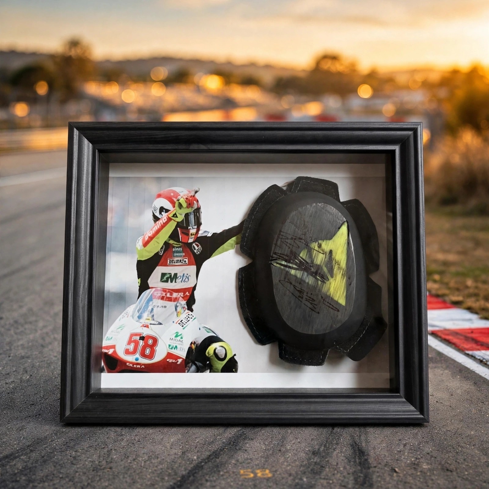 Knee Slider Used And Signed Marco Simoncelli Knee Slider Used And Signed Marco Simoncelli