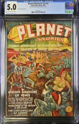 Planet Stories 1939 Winter, #1. CGC 5.0 VG/FN.     Pulp