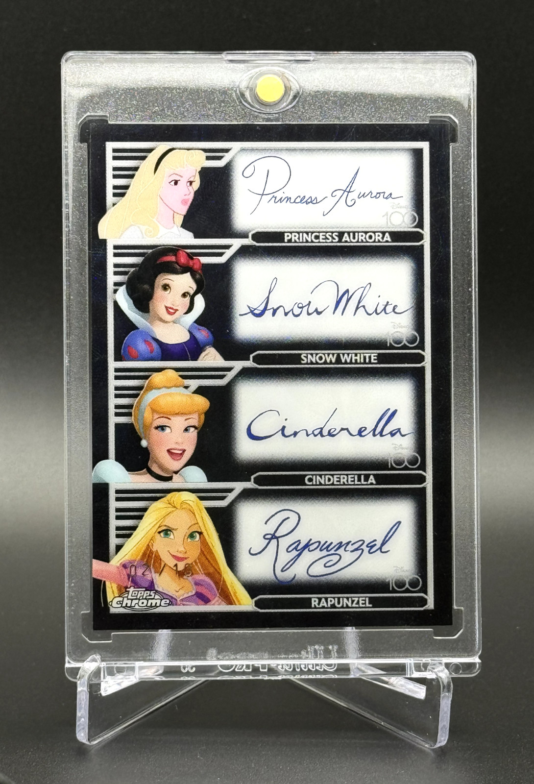 Disney PRINCESS QUAD AUTO 💥 BLACK Kaleidoscope /10 - 23 Topps Chrome Disney 100 Disney PRINCESS QUAD AUTO 💥 BLACK Kaleidoscope /10 - 23 Topps Chrome Disney 100