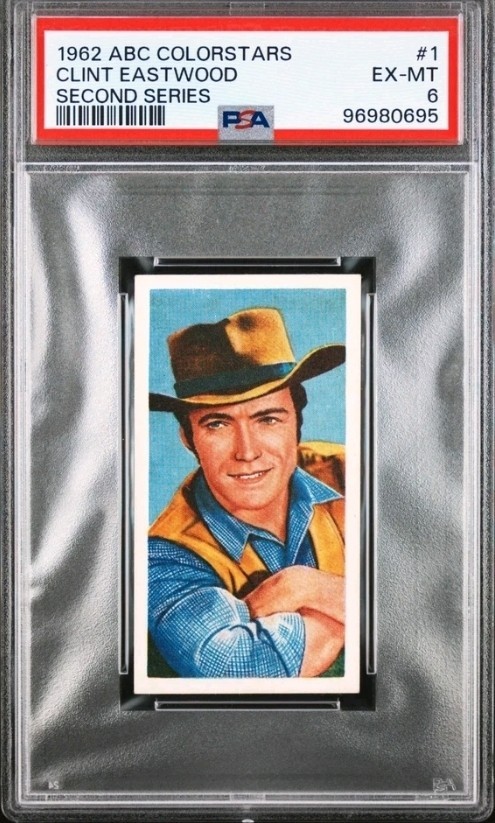 PSA 6 Clint Eastwood ROOKIE CARD 1962 Colorstars #1 ABC Minors Color Stars Rare