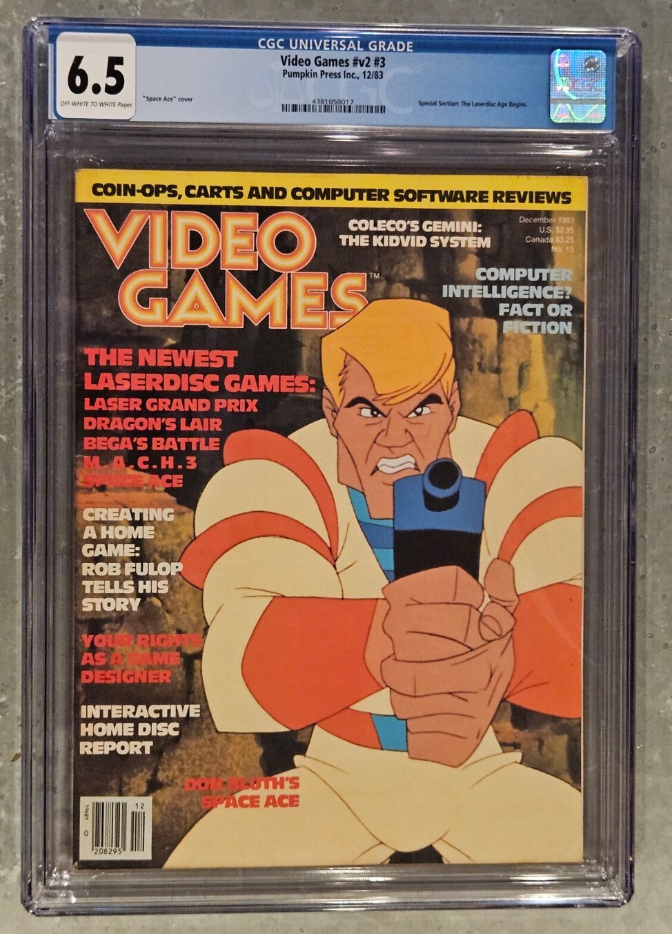 Ultra Rare 1983 SPACE ACE - Video Games Magazine - CGC 6.5 Month of Ltd Release