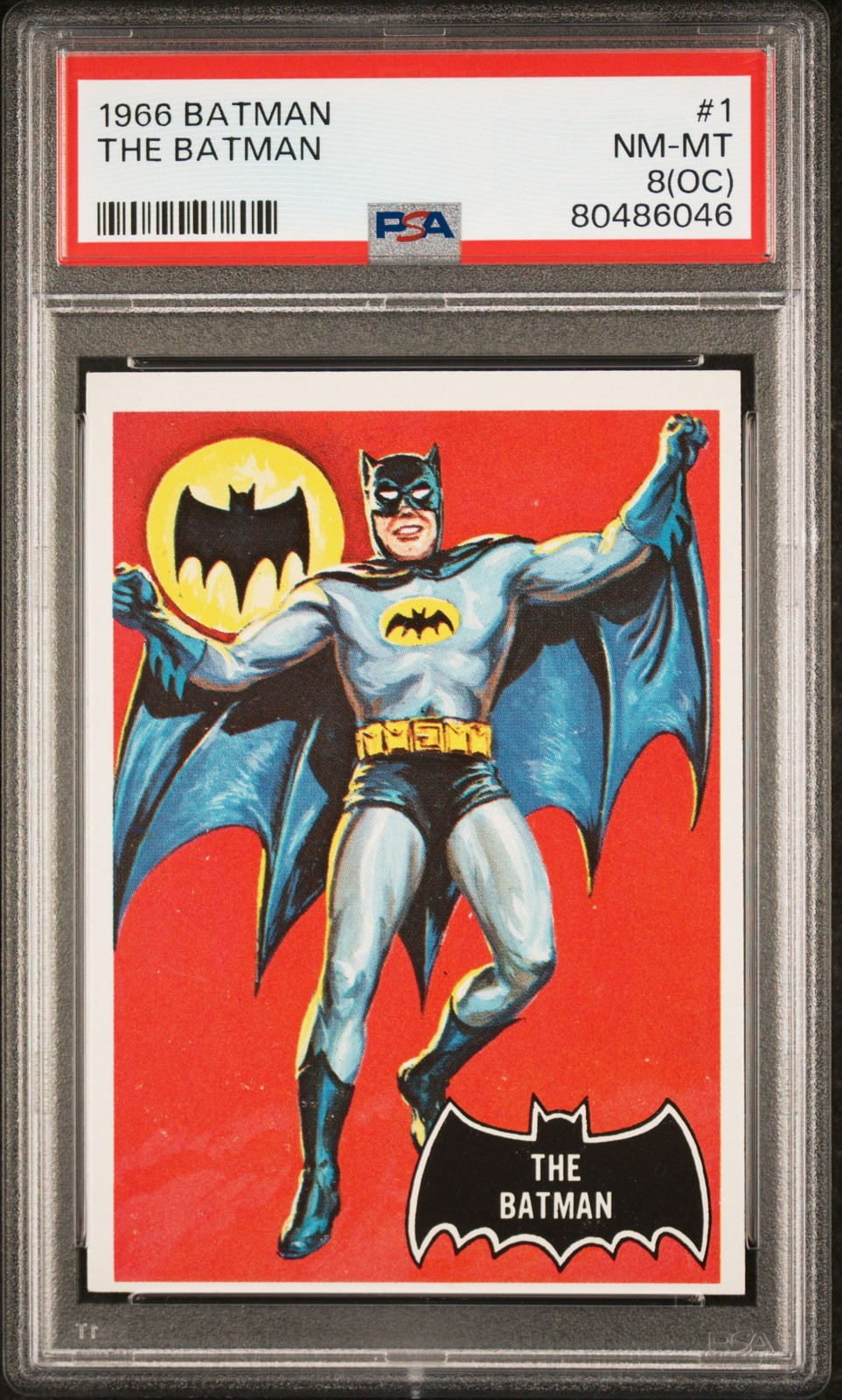 1966 TOPPS BATMAN #1 THE BATMAN PSA 8 OC