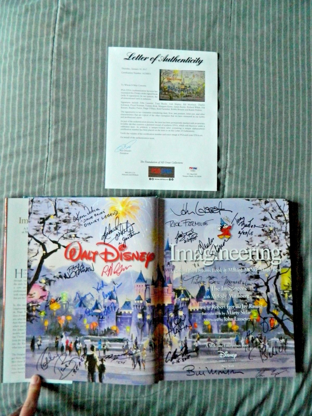 Walt Disney Imagineering Book Signed 26x Lasseter Baxter Gurr PSA DNA COA Legend Walt Disney Imagineering Book Signed 26x Lasseter Baxter Gurr PSA DNA COA Legend