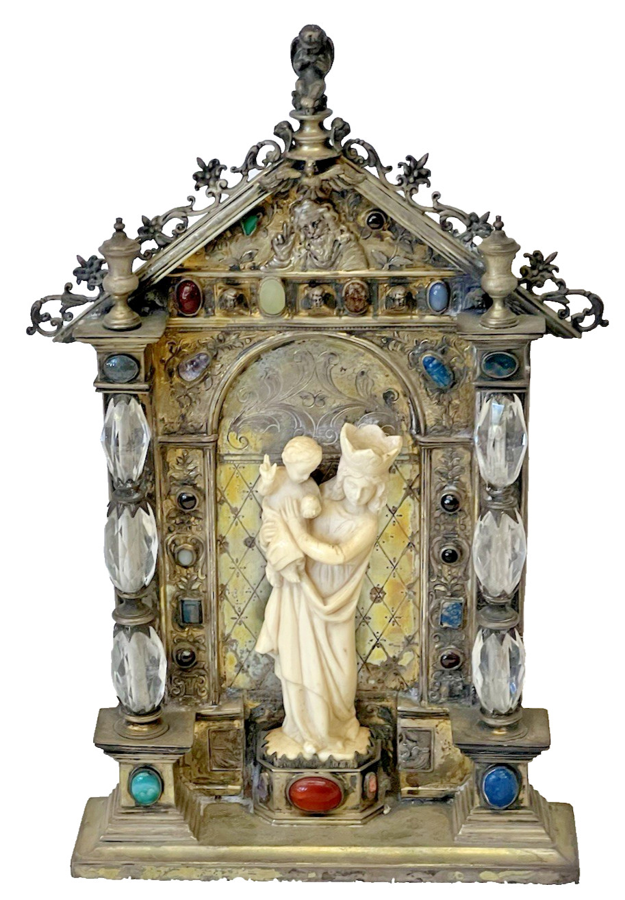 SHRINE RARE 18 CENTURY GERMAN SILVER MADONNA & CHILD CARVING MAGNIFICENT 790 GR SHRINE RARE 18 CENTURY GERMAN SILVER MADONNA & CHILD CARVING MAGNIFICENT 790 GR