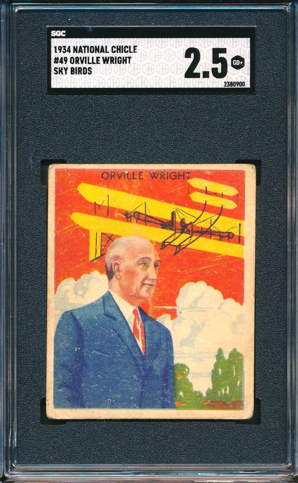 1933-1934 R136 National Chicle Sky Birds #49: ORVILLE WRIGHT ~ SGC 2.5 1933-1934 R136 National Chicle Sky Birds #49: ORVILLE WRIGHT ~ SGC 2.5