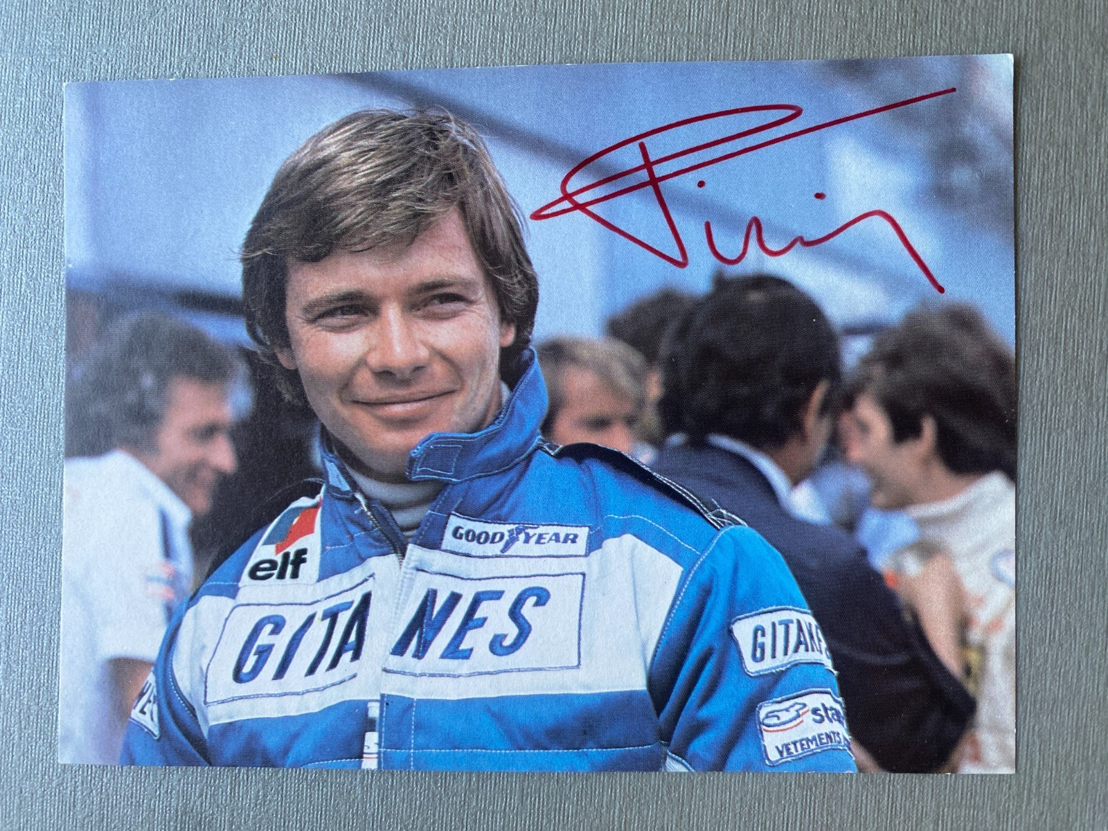 Didier Pironi (†1987) Formula 1 Vice World Cup 1982 signed autograph card 10x15 autograph Didier Pironi (†1987) Formula 1 Vice World Cup 1982 signed autograph card 10x15 autograph