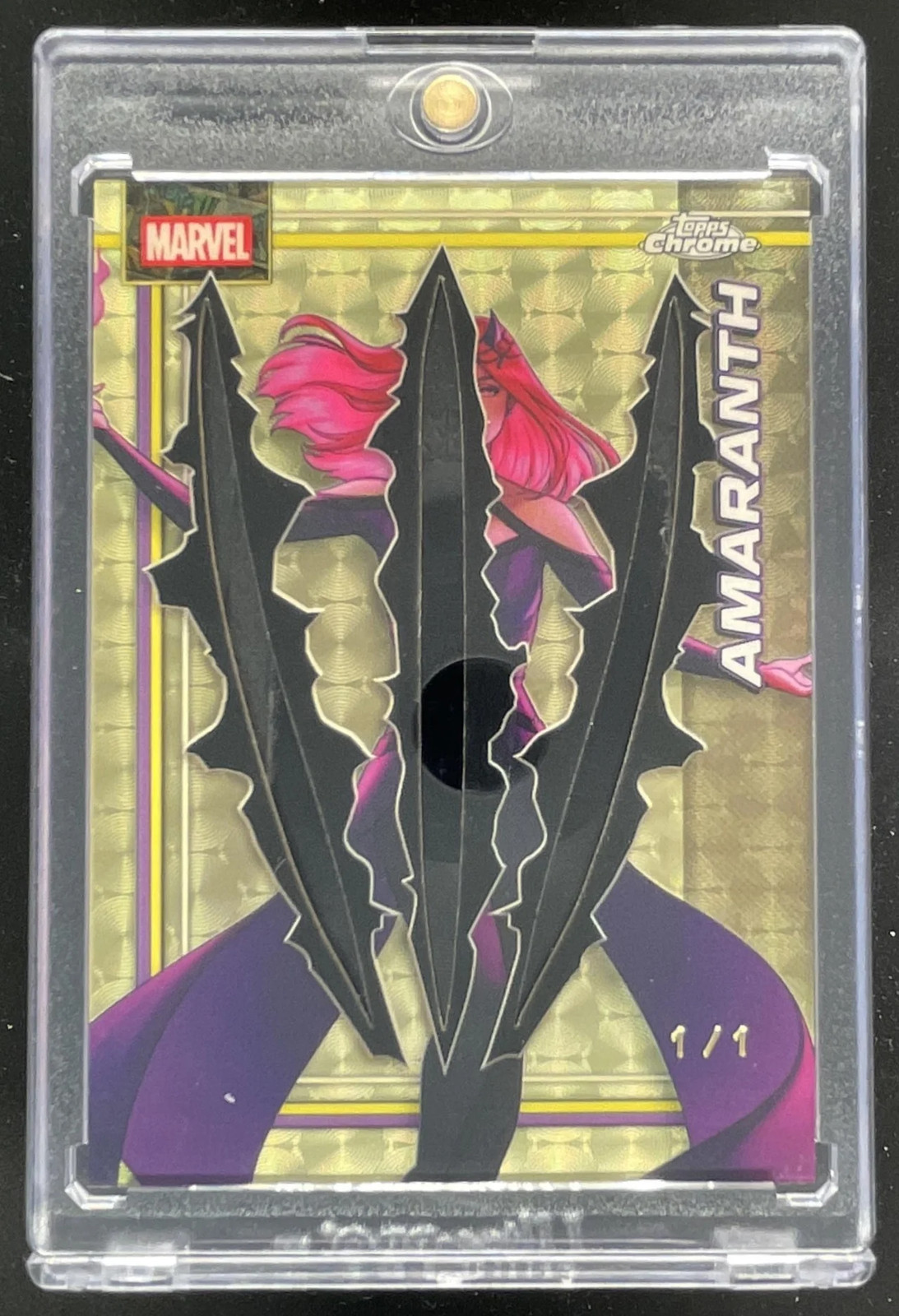 2026 Topps Chrome Marvel Comics Clawed Variations Superfractor #004 Amaranth 1/1 2026 Topps Chrome Marvel Comics Clawed Variations Superfractor #004 Amaranth 1/1