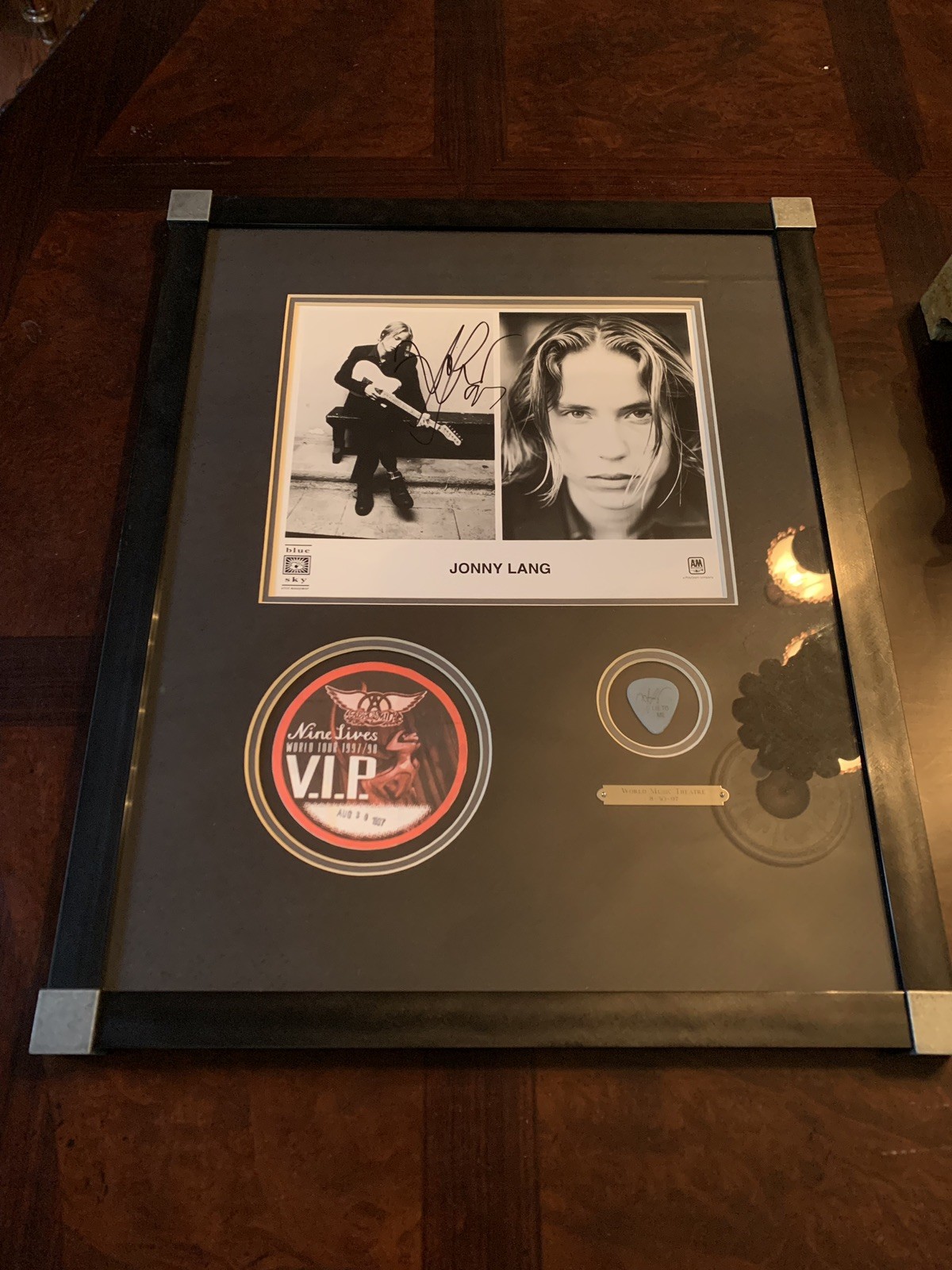 JONNY LANG 97 LIE TO ME CD TOUR AUTOGRAPHED SIGNED PHOTO PASS & STAGE USED PICK