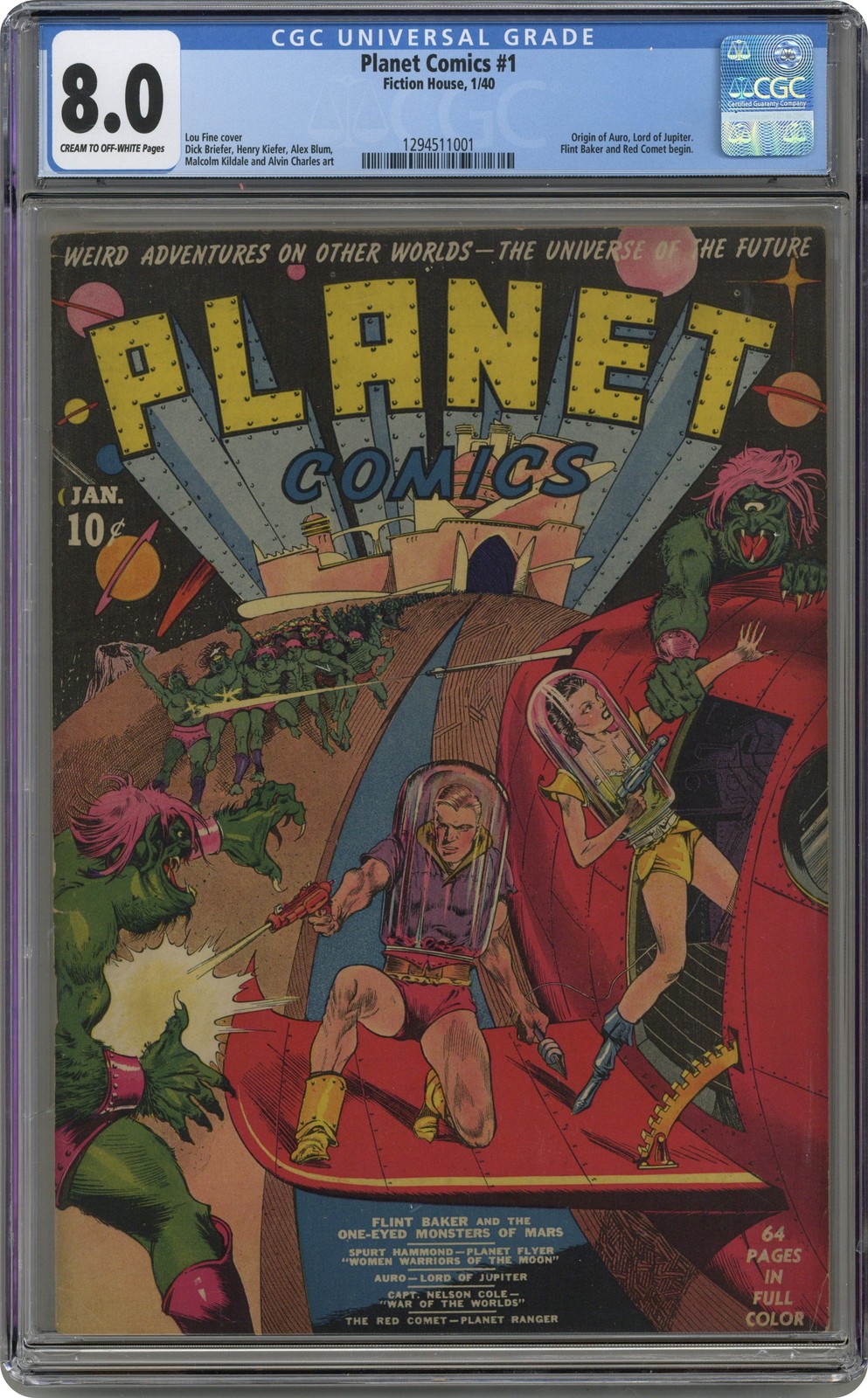 Planet Comics #1 CGC 8.0 1940 1294511001 Planet Comics #1 CGC 8.0 1940 1294511001