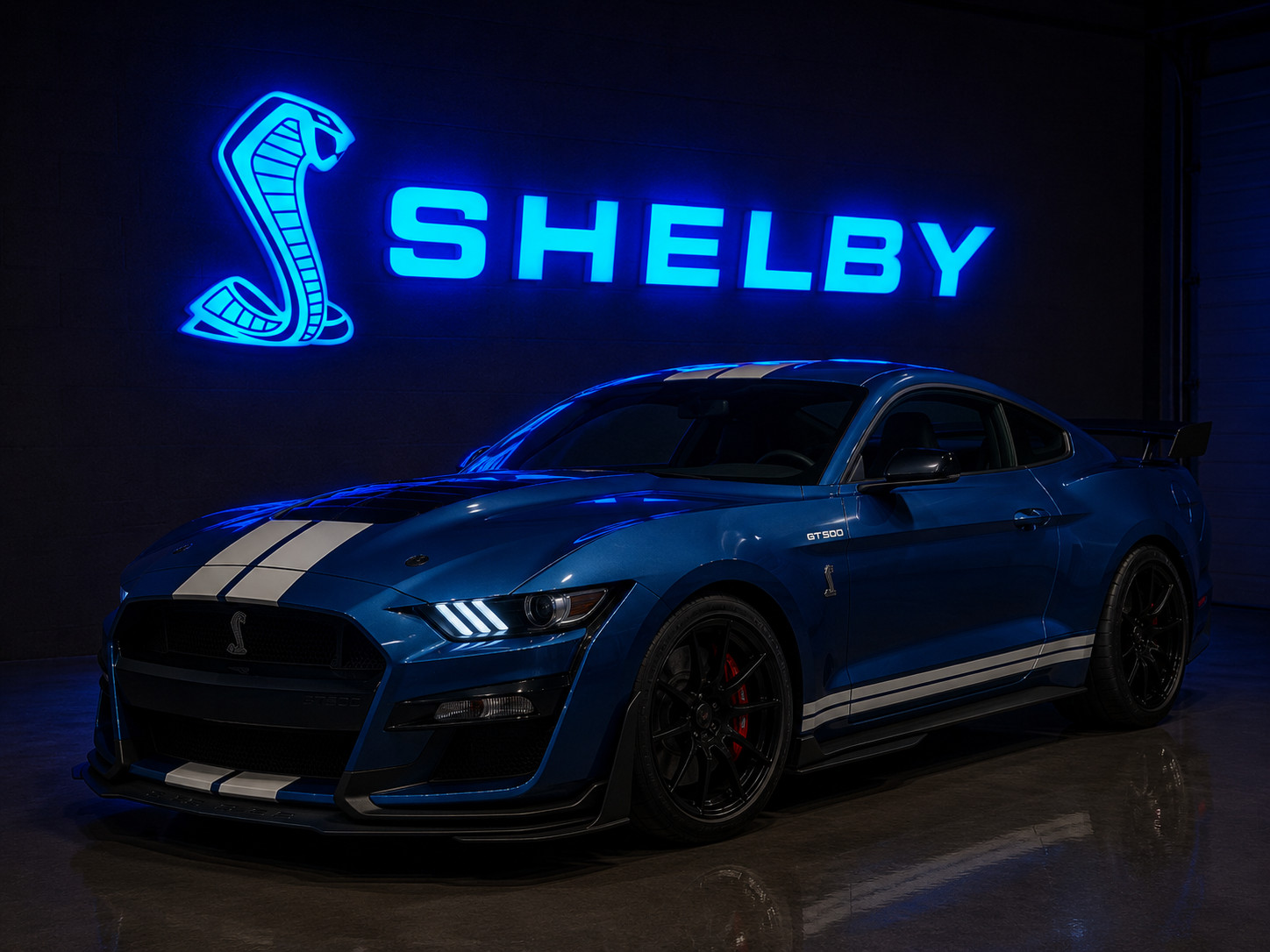 Illuminated Ford Shelby Cobra Mustang Dealership Sign Illuminated Ford Shelby Cobra Mustang Dealership Sign
