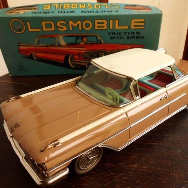 Yonezawa 1959 Ichiko Olds Mobile Tin With Box, Made In The Time Vintage JPN Limi
