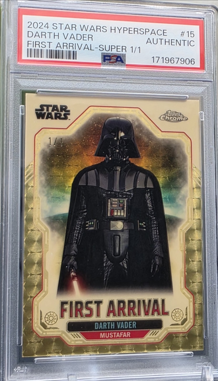 2024 Topps Star Wars Hyperspace Darth Vader First Arrival SuperFractor 1/1 PSA 2024 Topps Star Wars Hyperspace Darth Vader First Arrival SuperFractor 1/1 PSA