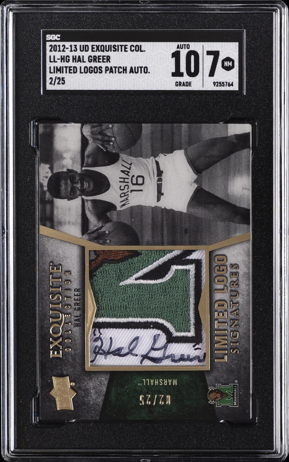 2012-13 UD: EXQUISITE COLLECTION LIMITED LOGOS PATCH AUTO 2/25 HAL GREER SGC 7
