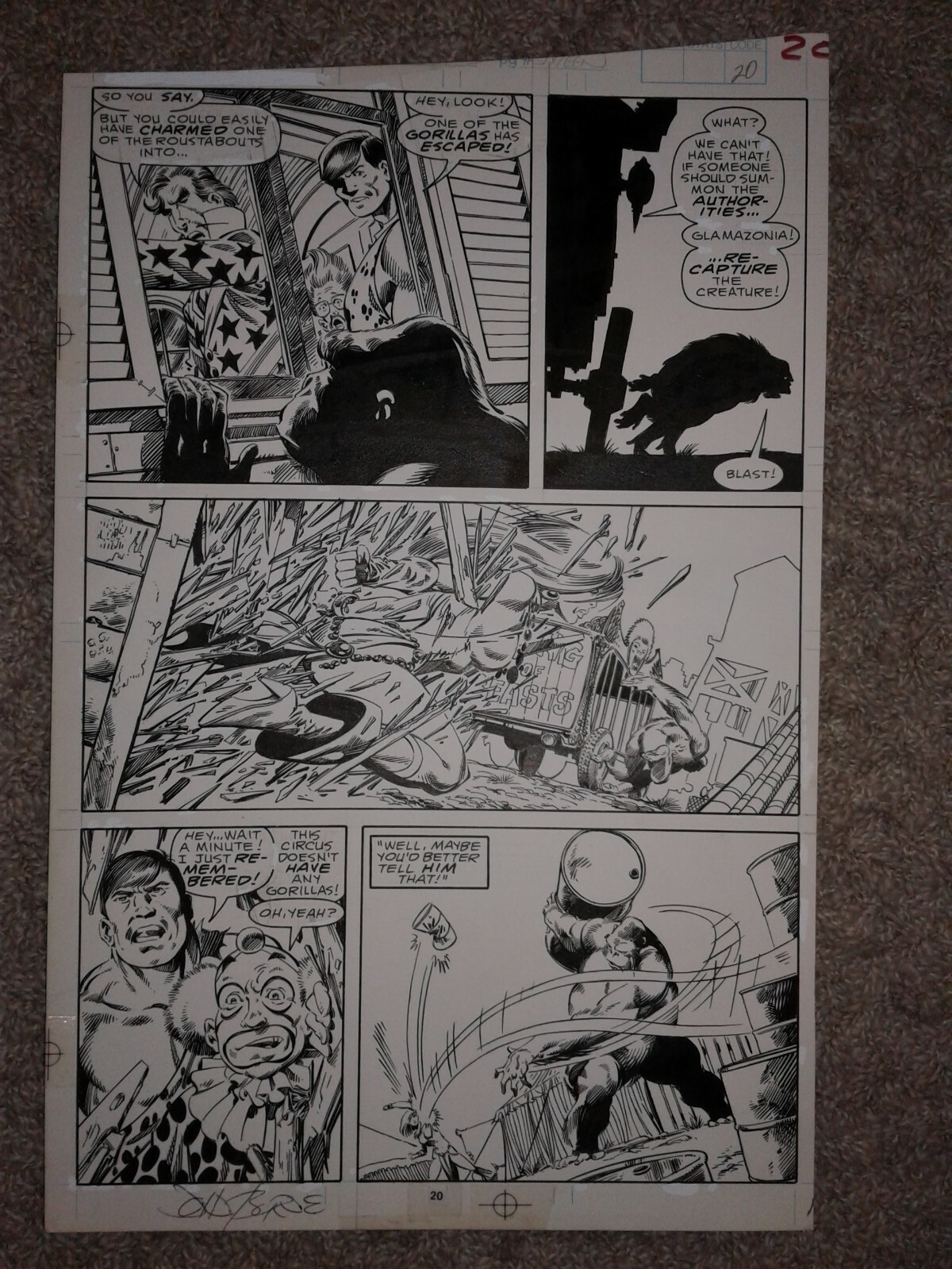 John Byrne SENSATIONAL SHE HULK 1 pg 20 HISTORIC 1ST ISSUE GEM OF A PAGE & RARE