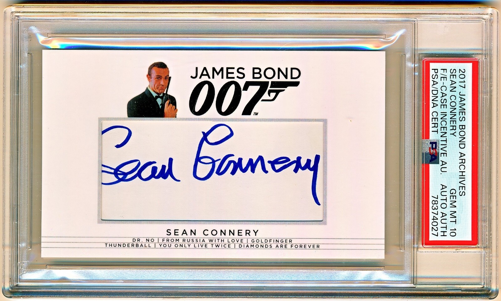 2017 James Bond Archives Sean Connery Cut Autograph Auto #NNO PSA 10 - POP 2 2017 James Bond Archives Sean Connery Cut Autograph Auto #NNO PSA 10 - POP 2