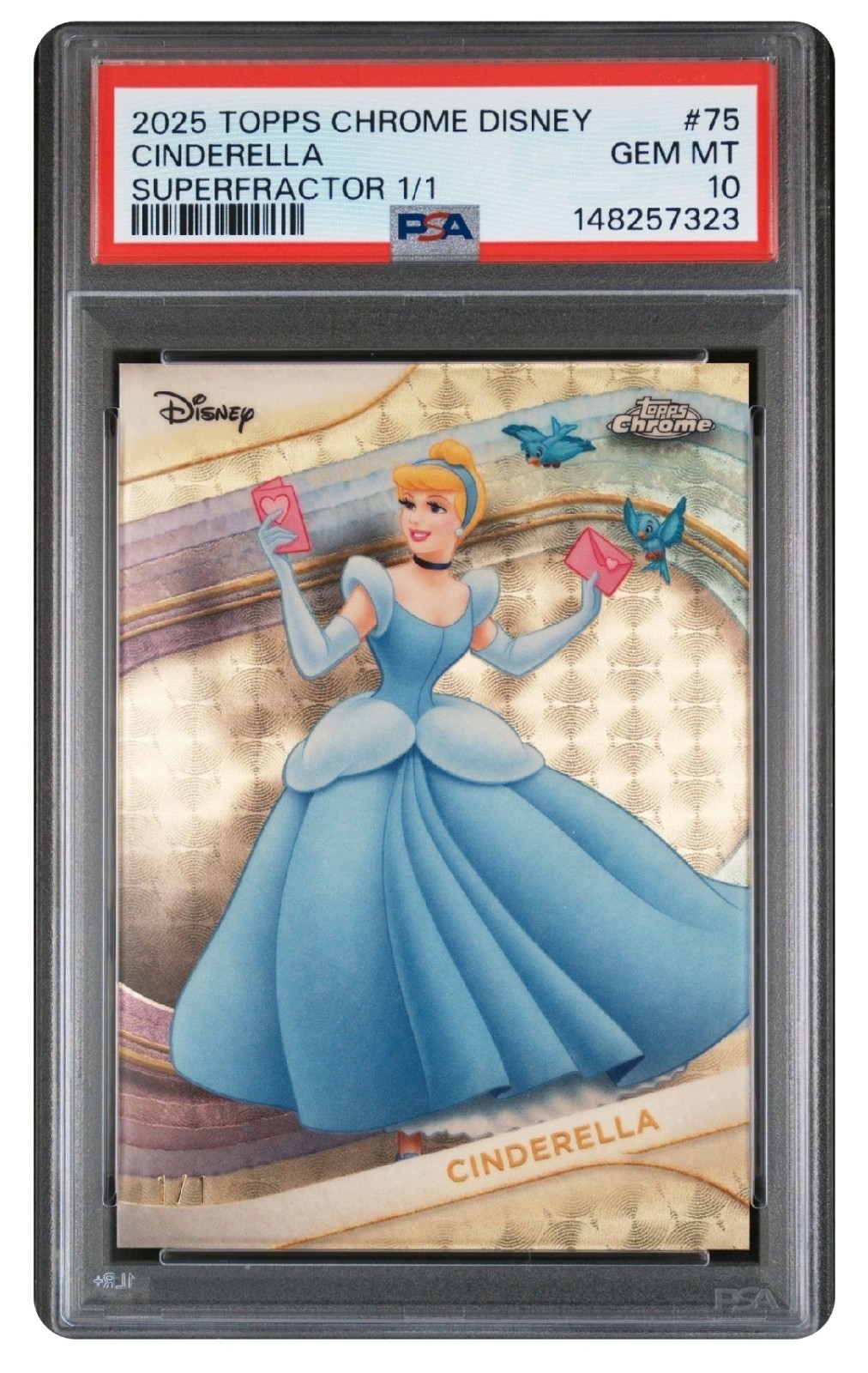 2025 Topps Chrome Disney Cinderella Superfractor 1/1 PSA 10 2025 Topps Chrome Disney Cinderella Superfractor 1/1 PSA 10