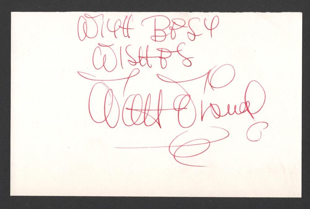 Walt Disney Signed Autograph 4x6.5 Cut Signature - With Best Wishes JSA COA Walt Disney Signed Autograph 4x6.5 Cut Signature - With Best Wishes JSA COA