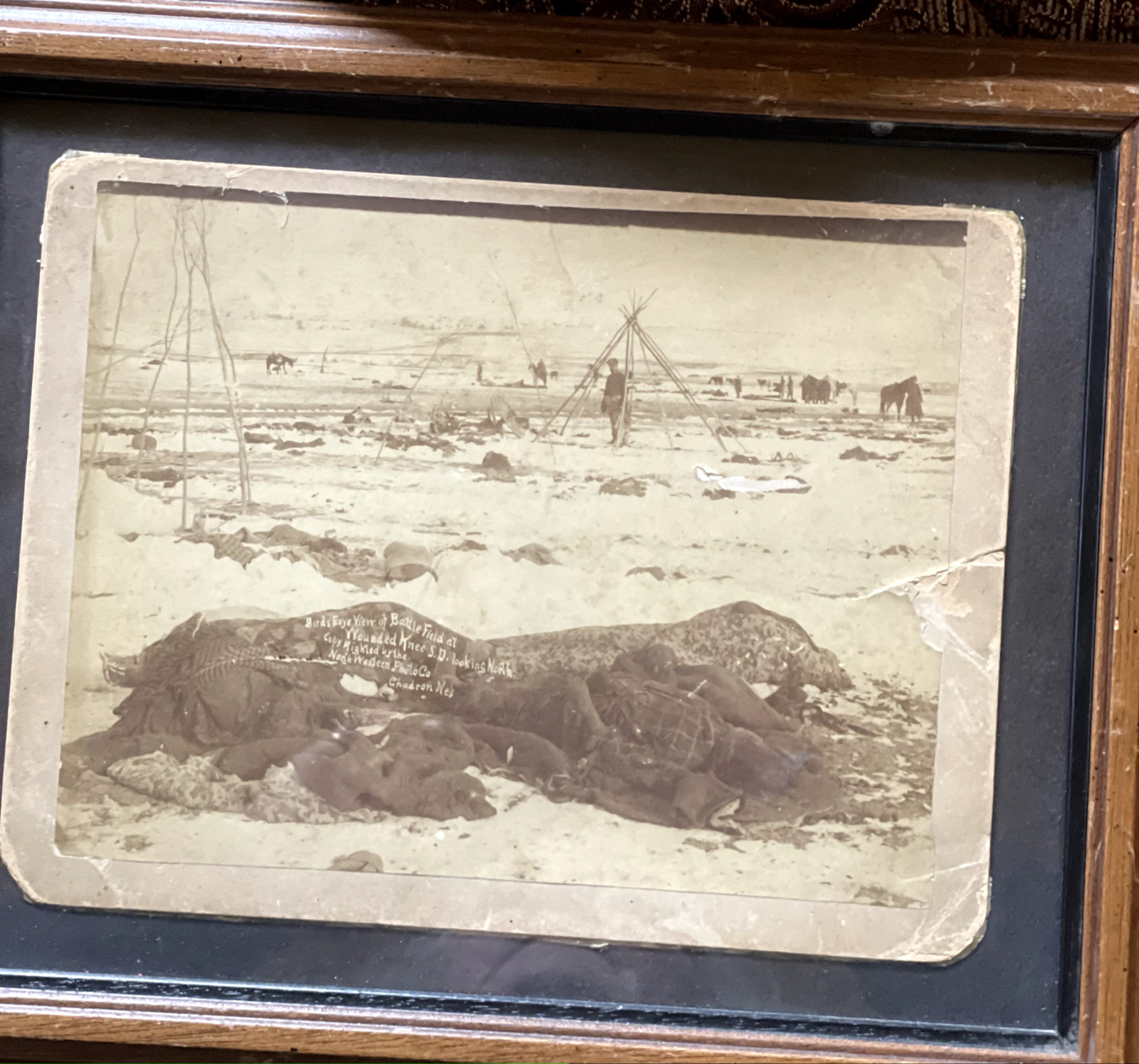 Original 1890 photo at Wounded Knee taken by Northwestern Photo Co., Chadron Neb