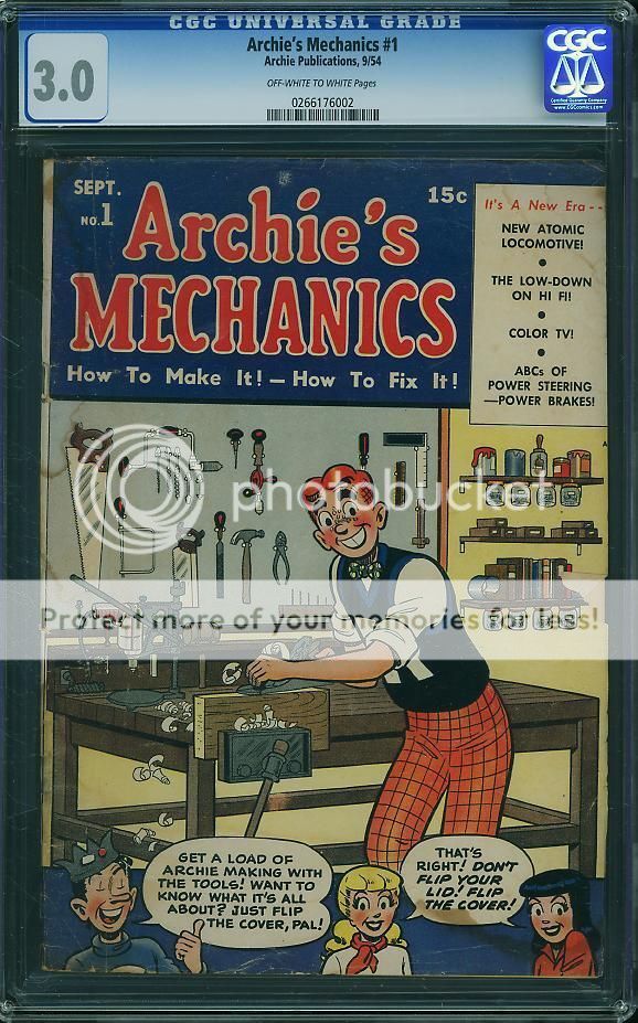 Archie's Mechanics #1 CGC 3.0 1954 Rare book 60 years old E11 262 cm