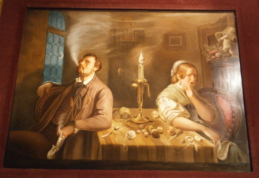 Large Antique 19thC Nymphenburg Porcelain Scenic Plaque Porzellan Bild Scene