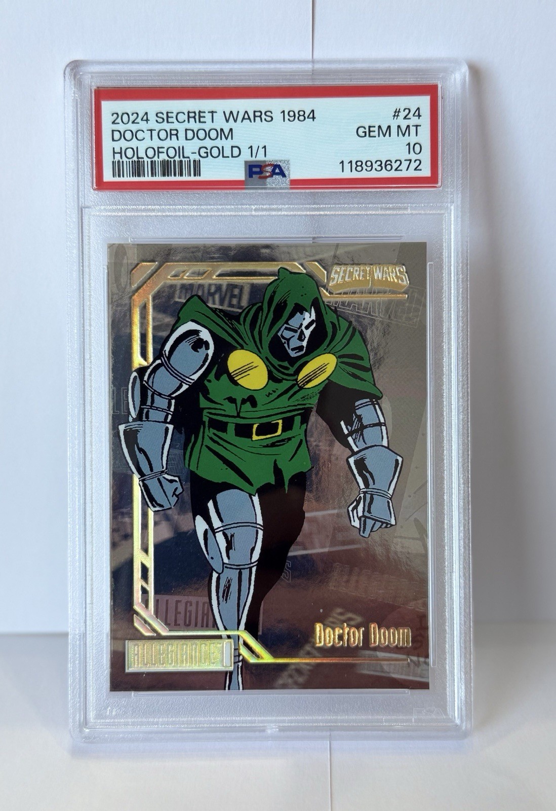 Upper Deck Marvel Allegiance SECRET WARS 1/1 Dr. Doom #24 Holofoil Gold PSA 10