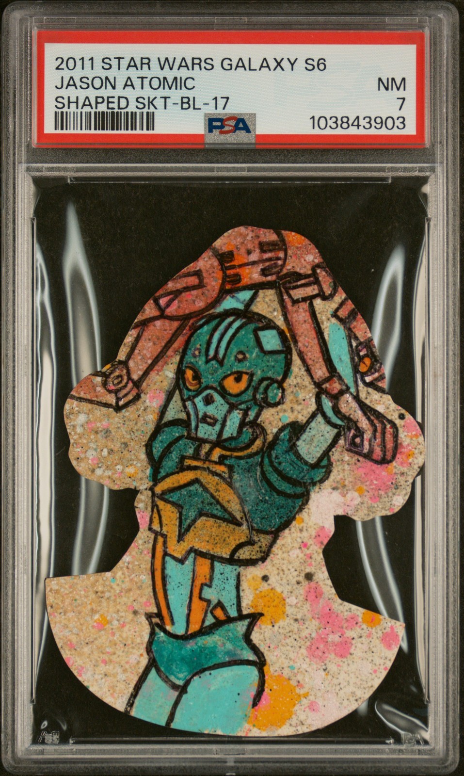 2011 TOPPS STAR WARS GALAXY SER 6 SHAPED SKETCH CARDS BL-17 JASON ATOMIC PSA 7