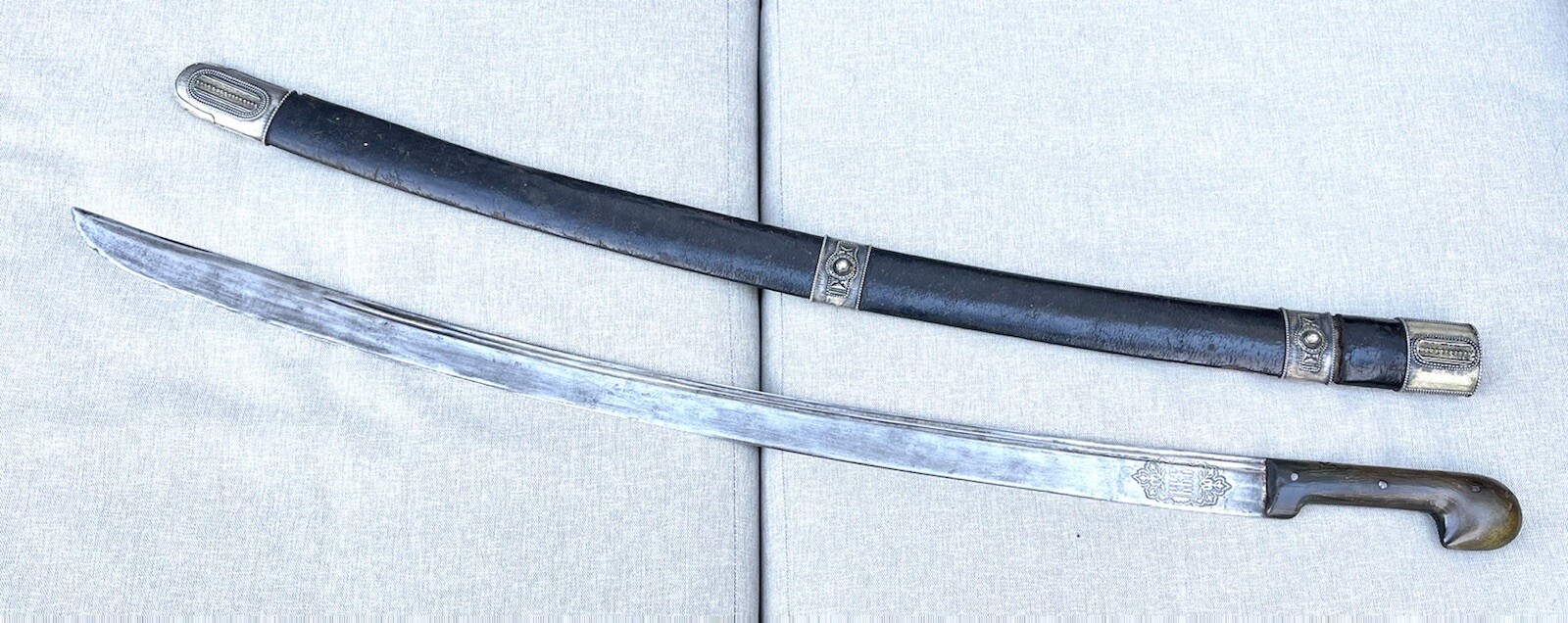 Vintage Antique 1911 Russian Niello Silver 84 KKV Zlatoust Cossack Sword Shashka