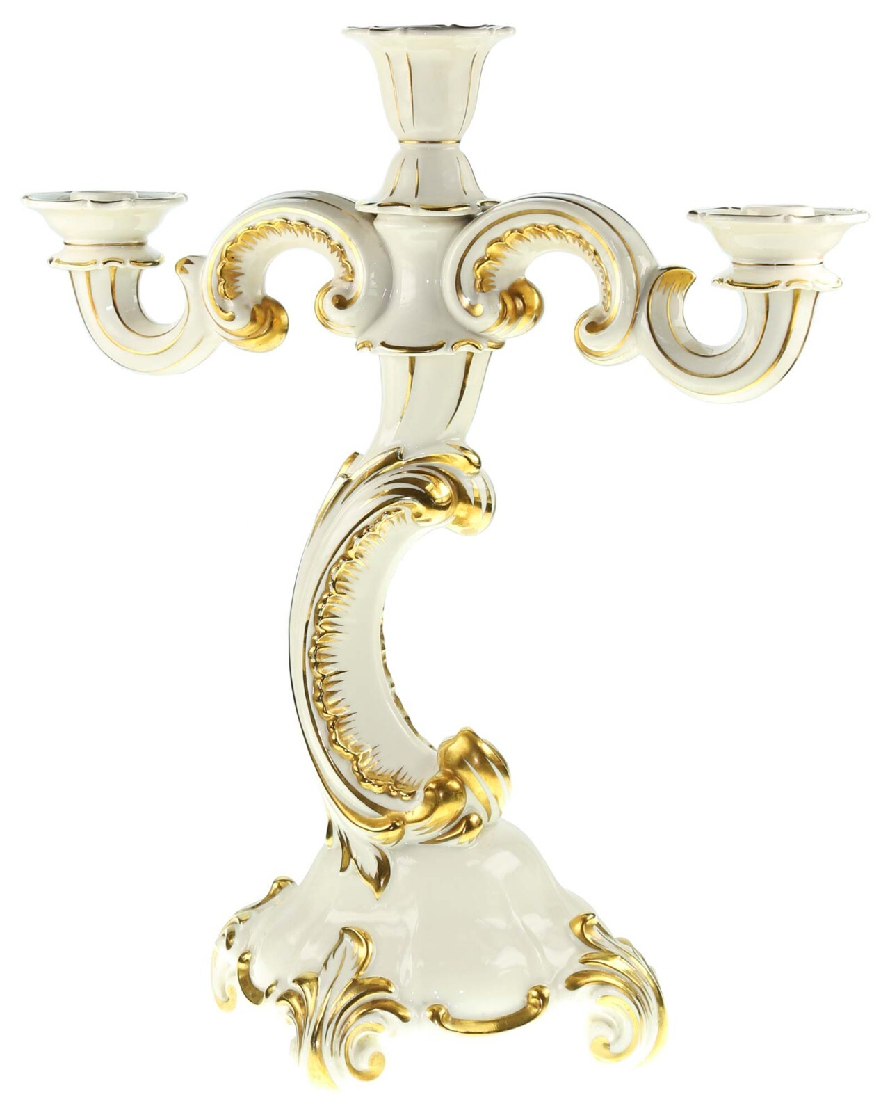 Baroque Candelabra (Allach Model No 15) by Franz Nagy, Porcelain Baroque Candelabra (Allach Model No 15) by Franz Nagy, Porcelain
