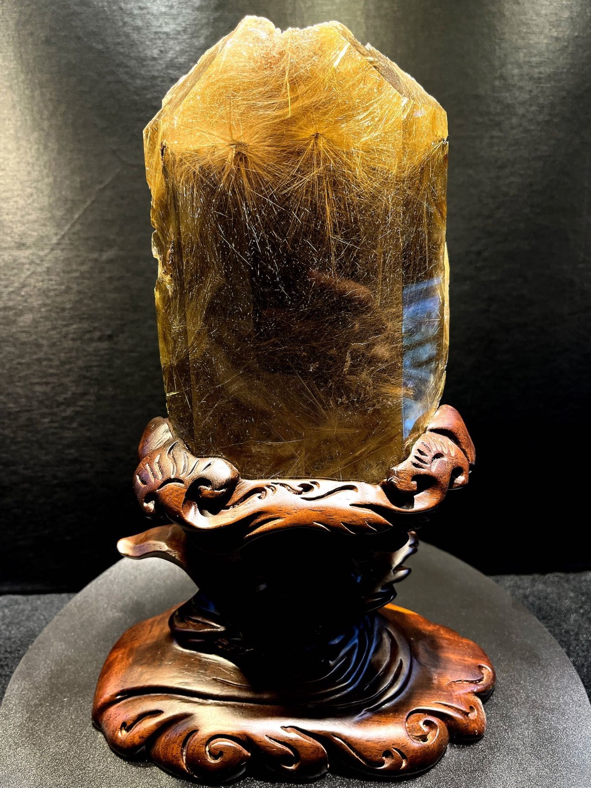 6.2LB Top Rare Natural golden rutile Mineral specimen +base 6.2LB Top Rare Natural golden rutile Mineral specimen +base