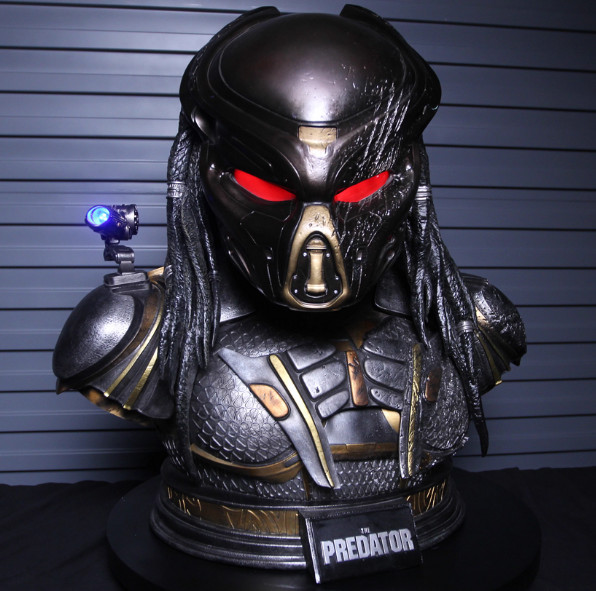 New H71cm MON Custom Ver 1/1 Scale Yautja Predator Statue Bust
