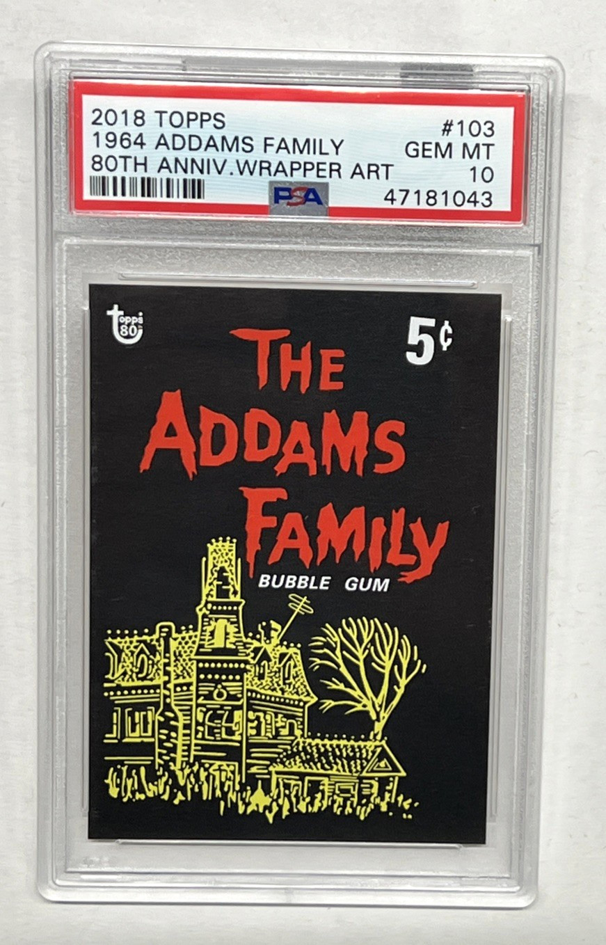 2018 Topps 80th Anniversary Art Card 1964 Addams Family #103 PSA 10 2018 Topps 80th Anniversary Art Card 1964 Addams Family #103 PSA 10