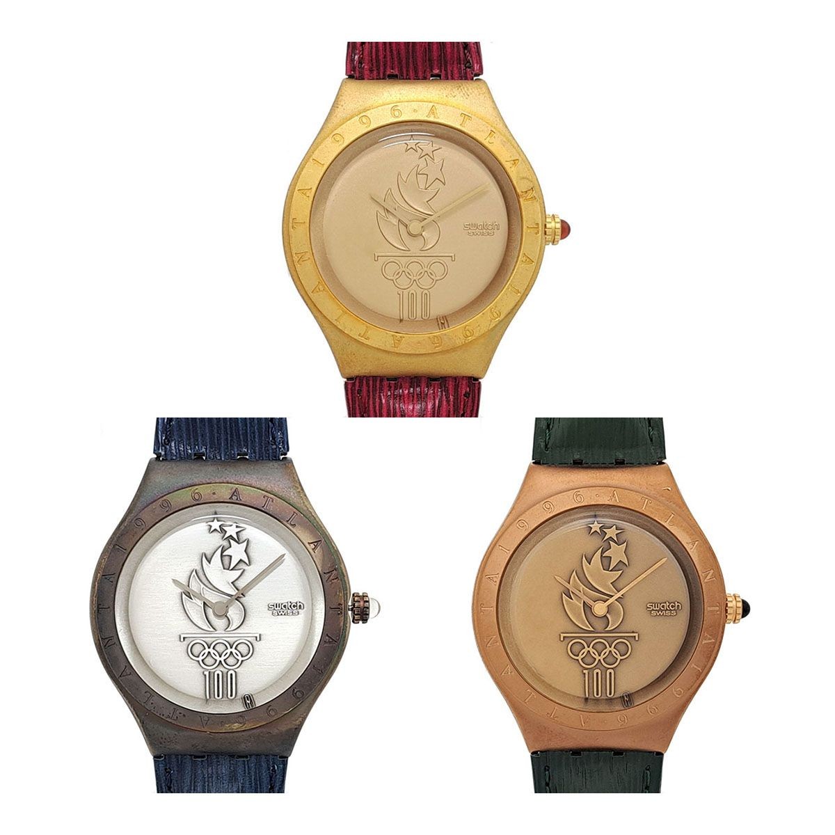 Swatch Irony Atlanta 1996 3Pcs Mint Fullset Quartz Bronze/Silver/Yellow Gold K18 Swatch Irony Atlanta 1996 3Pcs Mint Fullset Quartz Bronze/Silver/Yellow Gold K18