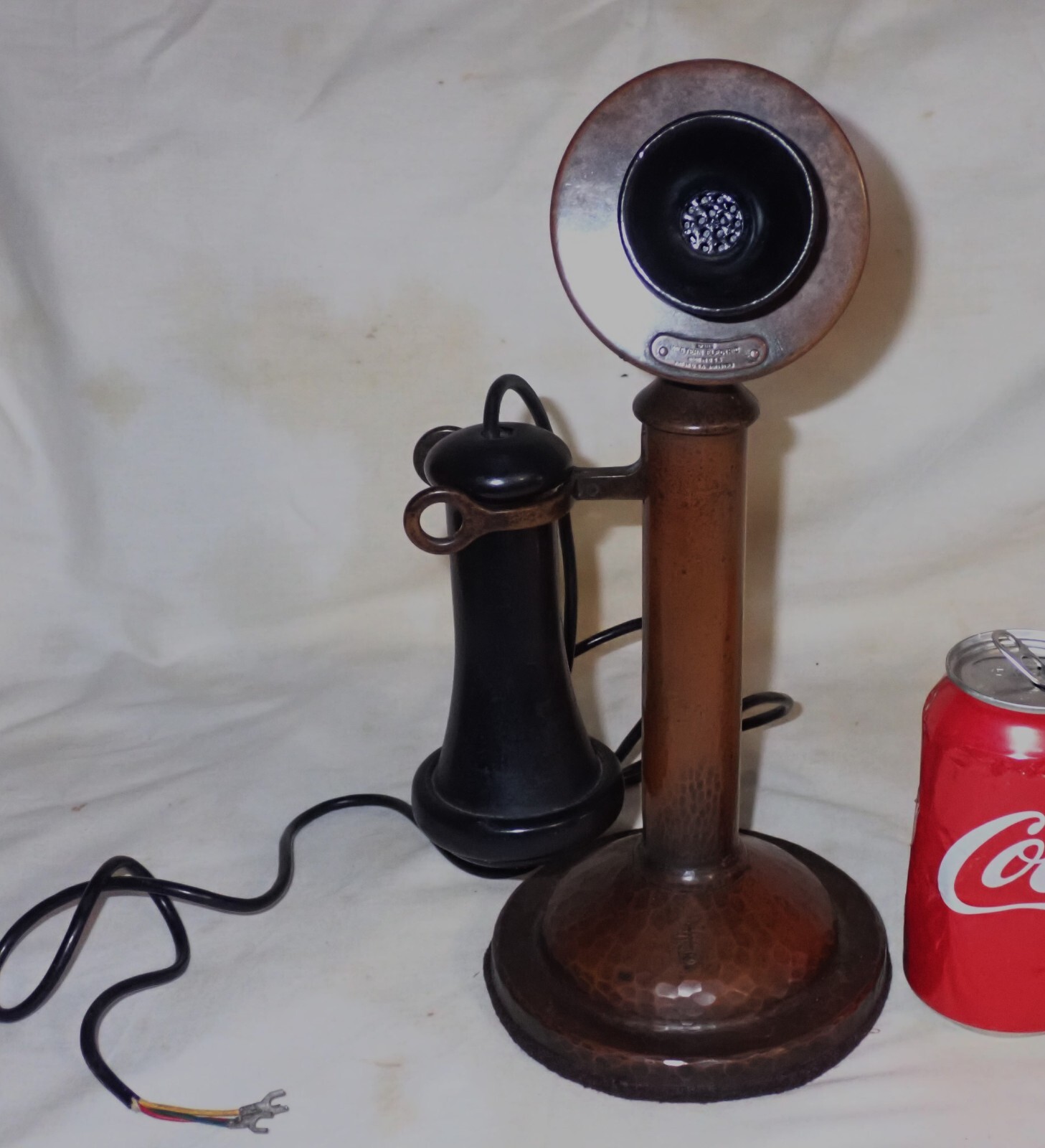 RARE ANTIQUE ROYCROFT MISSION COPPER CANDLESTICK TELEPHONE STICKLEY DIRK VAN ERP