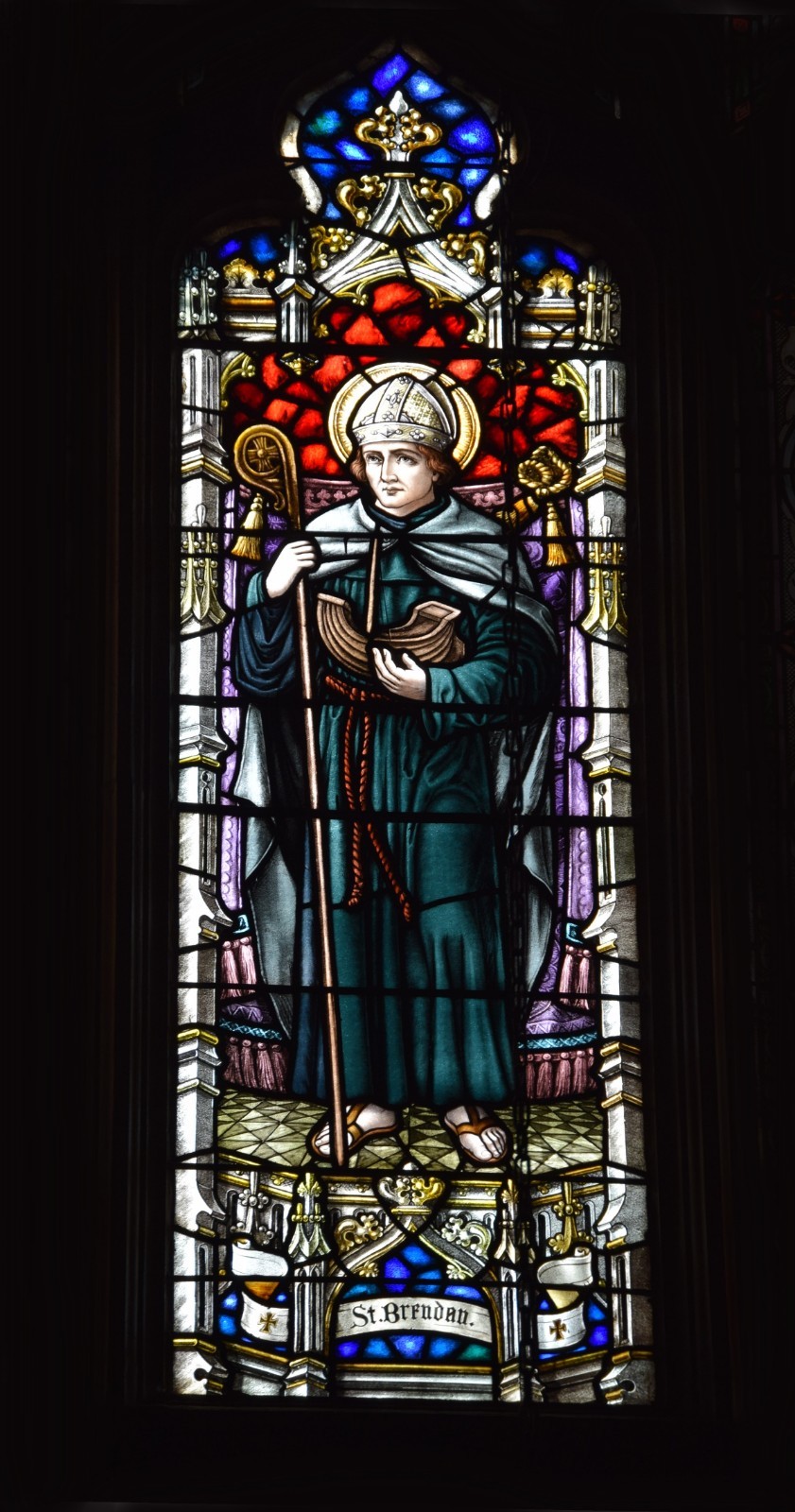 + Older Stained Glass Church Window + 