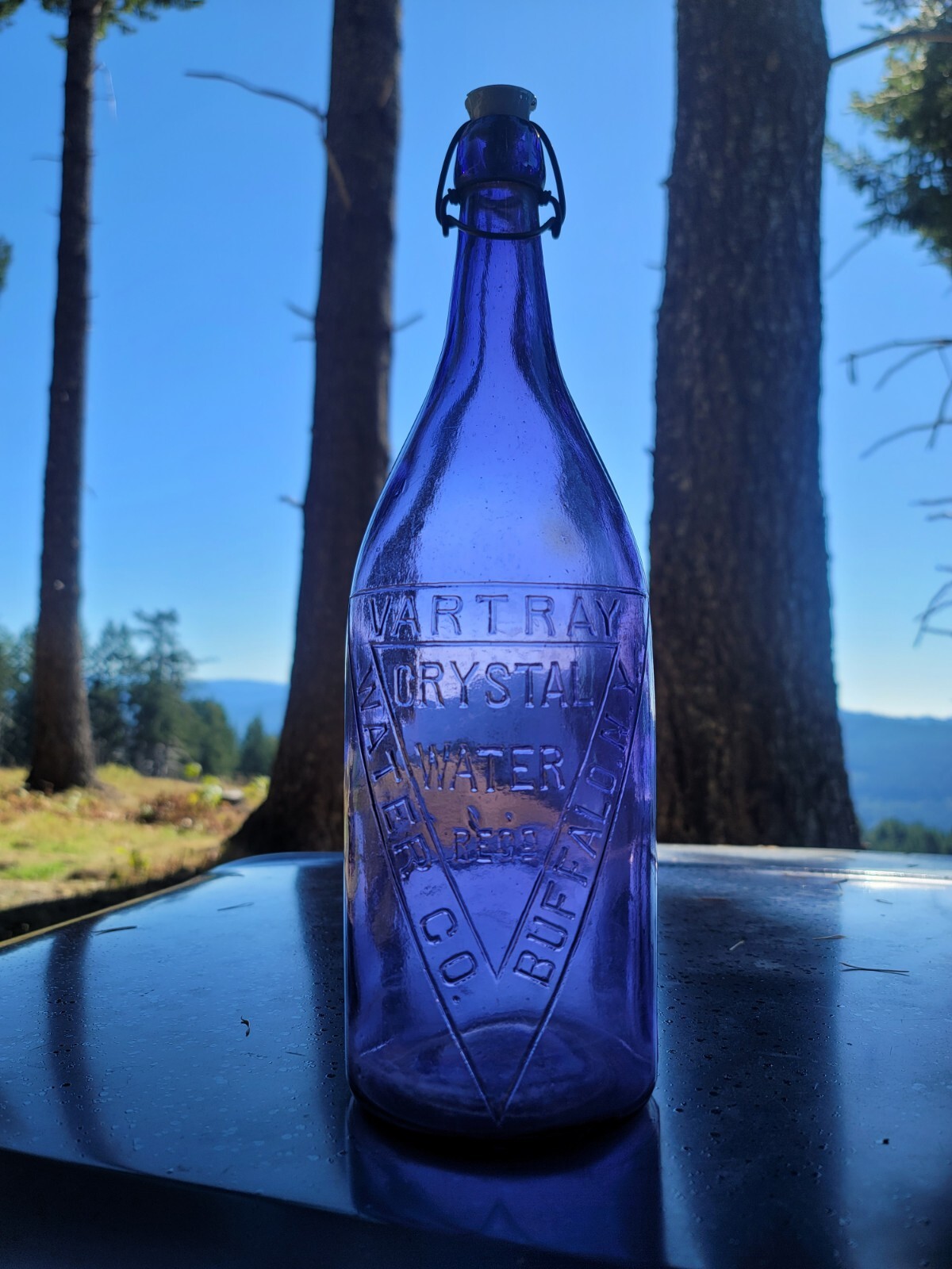 SPectacular Jumbo Amethyst Buffalo New York Bottle☆1890s Crystal Water W Top SPectacular Jumbo Amethyst Buffalo New York Bottle☆1890s Crystal Water W Top