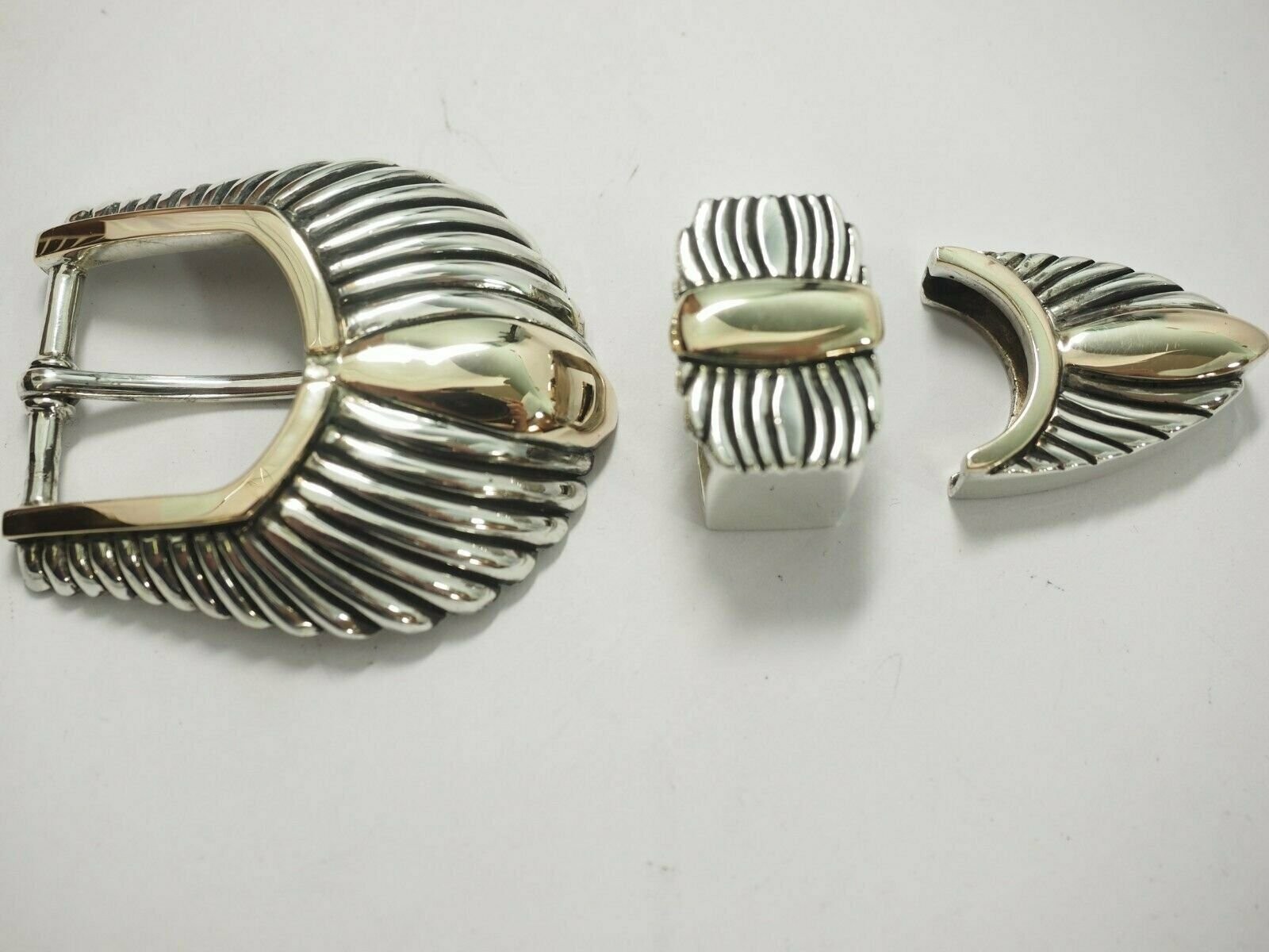 14K & Sterling 3 pc Ranger Belt buckle set by Kokopelli Designs 14K & Sterling 3 pc Ranger Belt buckle set by Kokopelli Designs