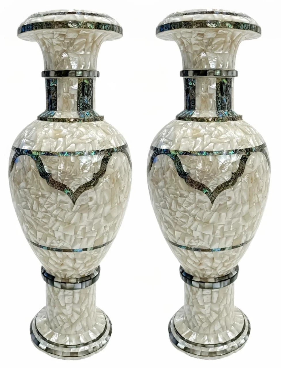 Handcrafted Marble Inlay Flower Vases - 24 Handcrafted Marble Inlay Flower Vases - 24